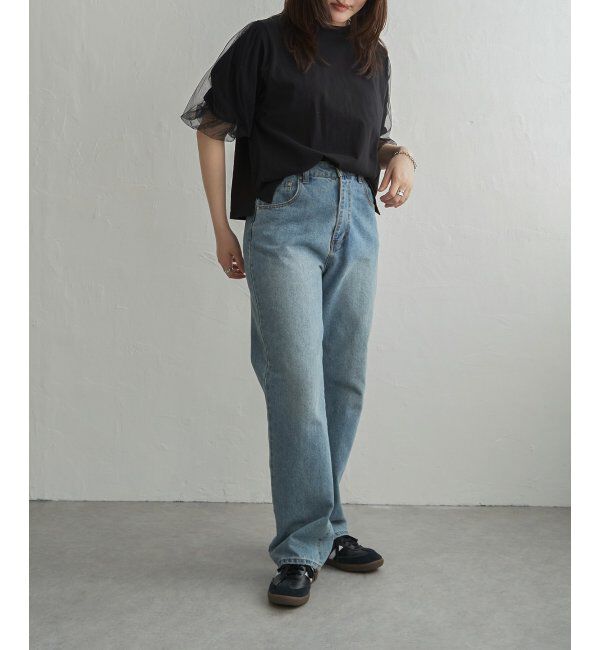 VENCE share style「チュールスリーブTシャツ」|Tシャツ・カットソー|