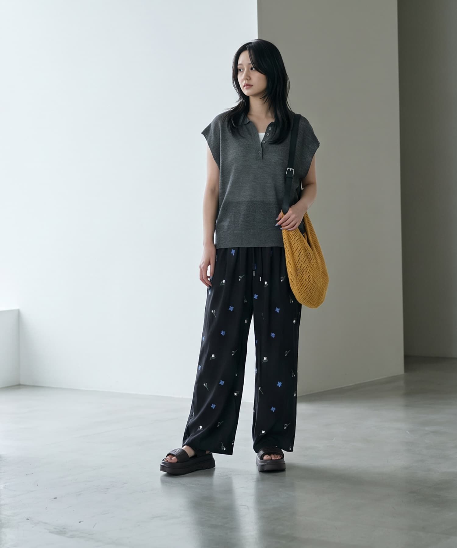 STYLE DELI「【BLK001】ミックスニットポロシャツ」|ポロシャツ|