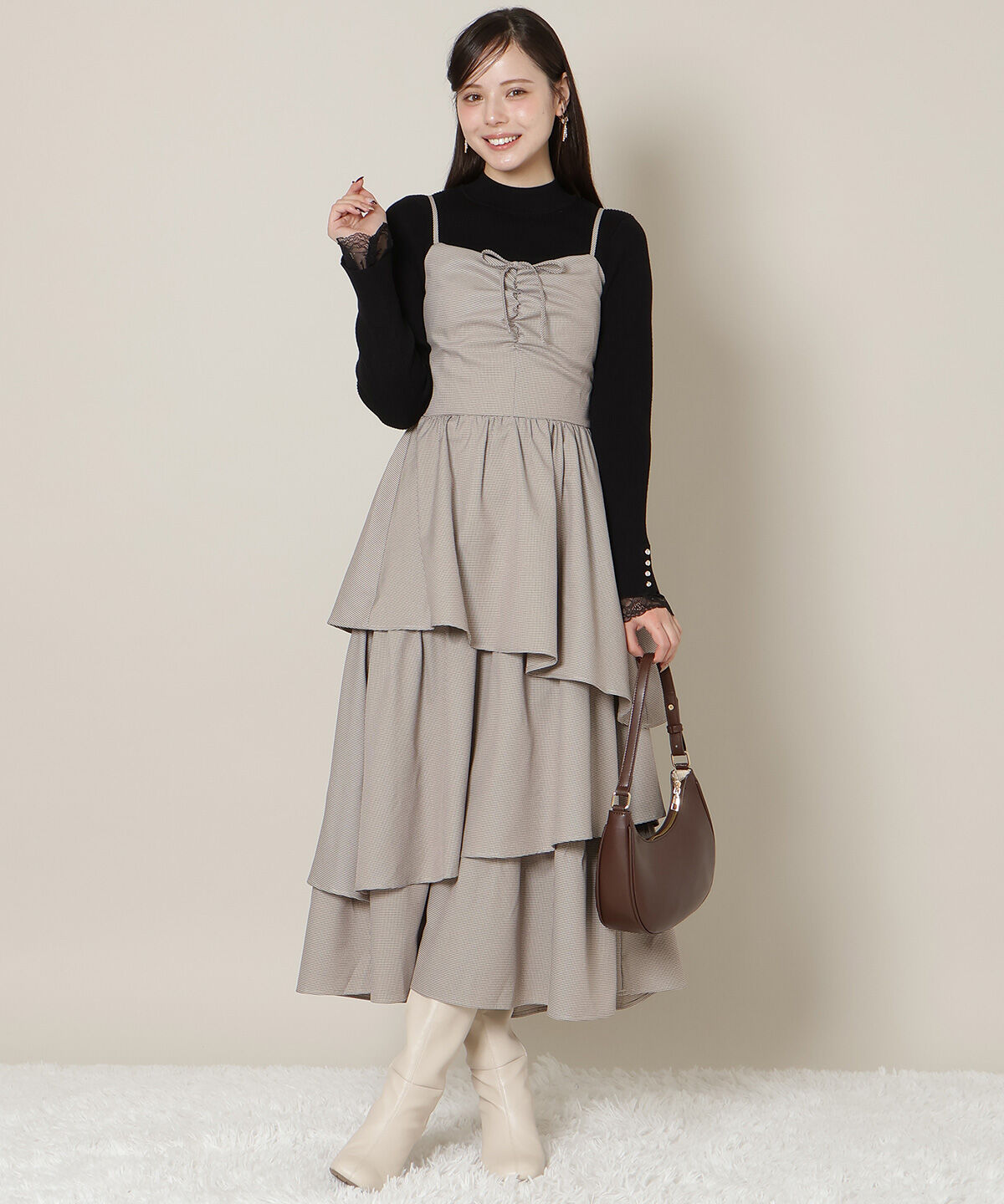 WILLSELECTION「ティアードキャミワンピース」|ワンピース|茶系チェック