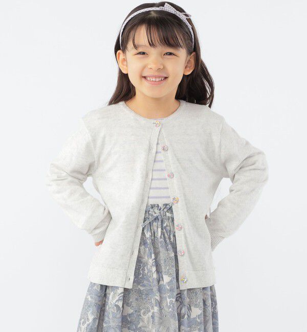 SHIPS KIDS「SHIPS KIDS:100～130cm / リバティ カーディガン」|カーディガン|ライトグレー