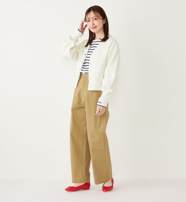 SHIPS Colors 「SHIPS Colors:〈手洗い可能〉Vネック パールモチーフボタン カーディガン」|カーディガン|