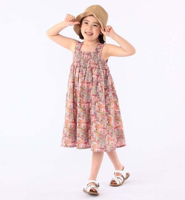 SHIPS KIDS「SHIPS KIDS:100～130cm / リバティ ノースリーブ ワンピース」|ワンピース|