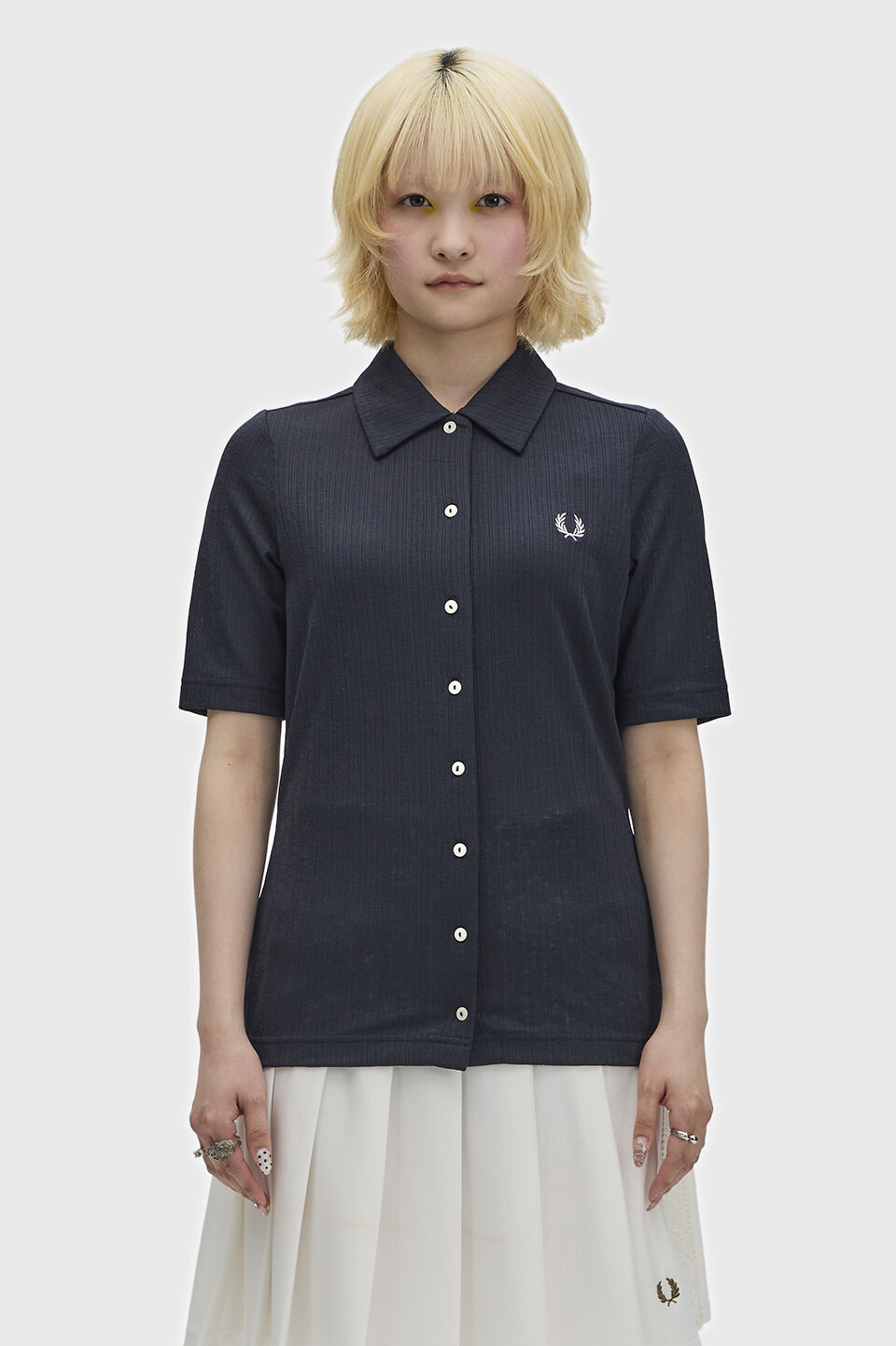 FRED PERRY 「Button Through Sheer Rib Polo Shirt／ボタンスルーシアーリブポロシャツ」|ポロシャツ|