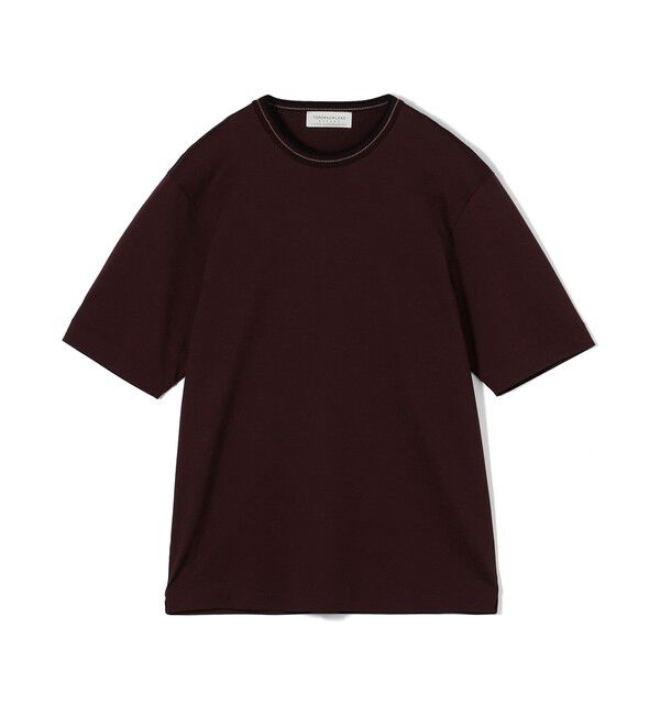 TOMORROWLAND MENS「スーピマコットンシルケット リンキングニット襟Tシャツ」|Tシャツ・カットソー|79 ボルドー