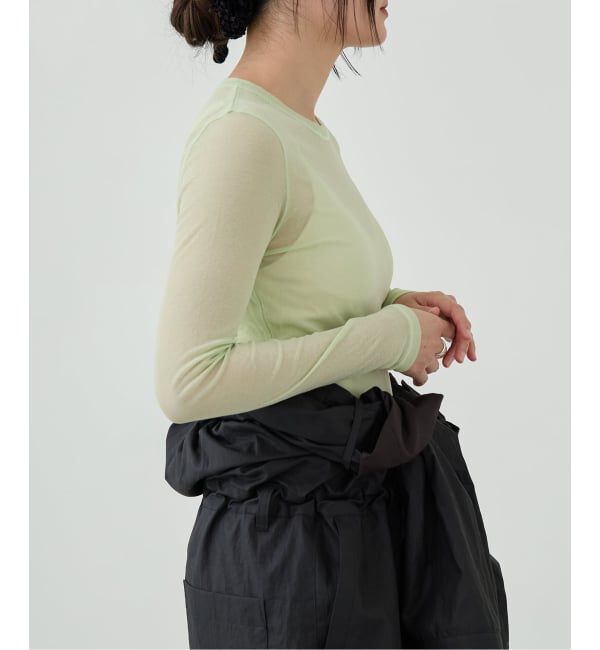 IENA LA BOUCLE「《追加》IENA LA BOUCLE 水撚りガスフライスクルーロングTシャツ」|Tシャツ・カットソー|