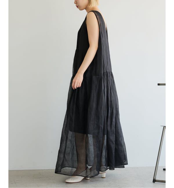 IENA LA BOUCLE「IENA LA BOUCLE チェックコットンオーガンジードレス」|ワンピース|