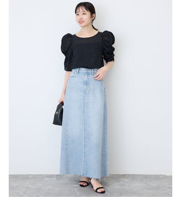SLOBE IENA「《シリーズあり/予約》LE DENIM RADIAL FLAREデニムスカート」|スカート|