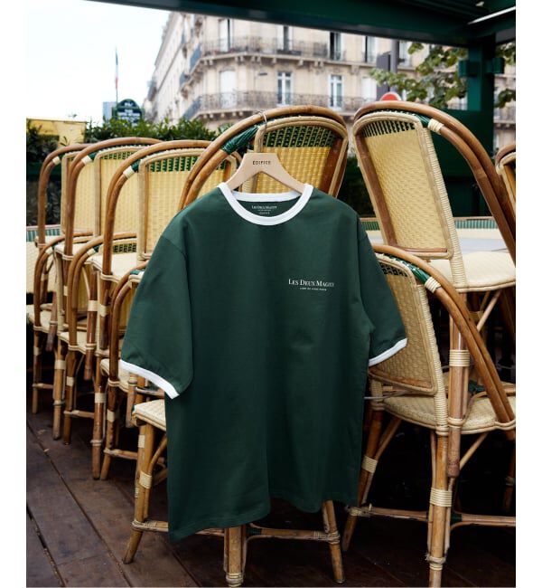 EDIFICE「LES DEUX MAGOTS (ドゥマゴ) リンガーTシャツ」|Tシャツ・カットソー|