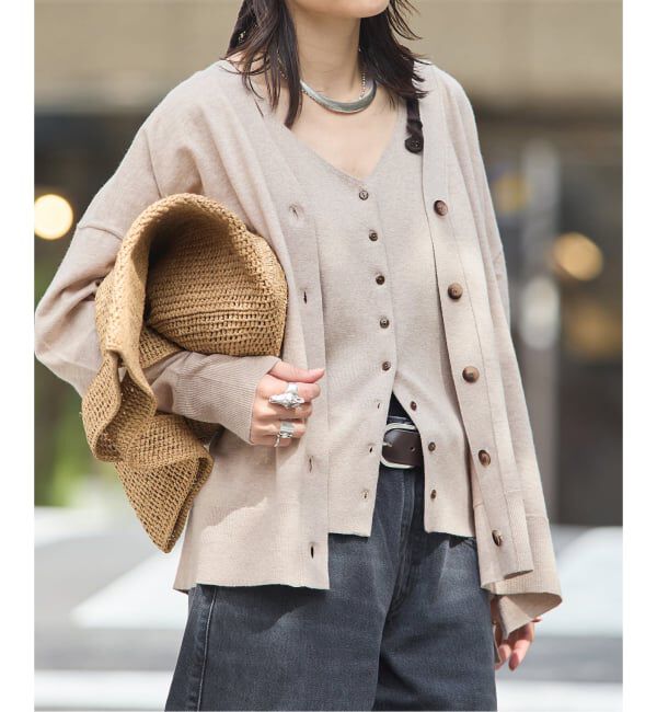 JOURNAL STANDARD「《予約》ウォッシャブルコットンシルクミックスVネックカーディガン」|カーディガン|