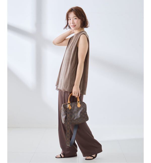 journal standard L'essage「《追加/接触冷感》クールタッチベロアタックノースリーブ」|Tシャツ・カットソー|