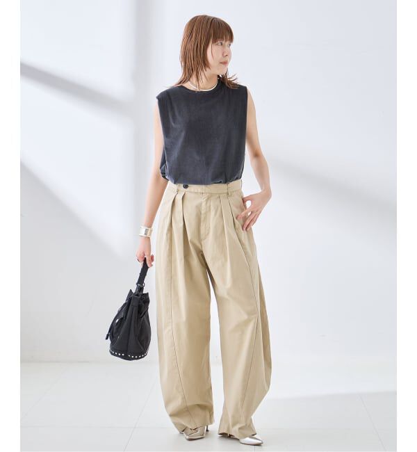 journal standard L'essage「《追加/接触冷感》クールタッチベロアタックノースリーブ」|Tシャツ・カットソー|