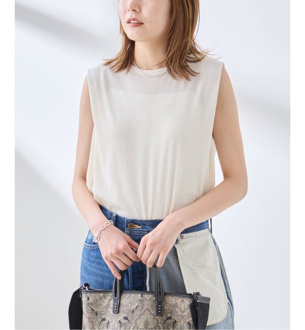 journal standard L'essage「《追加/接触冷感》クールタッチベロアタックノースリーブ」|Tシャツ・カットソー|