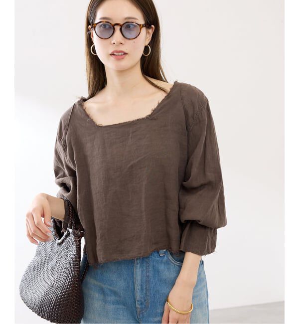 FRAMeWORK「JANE SMITH garment dye linen square nec」|シャツ・ブラウス|