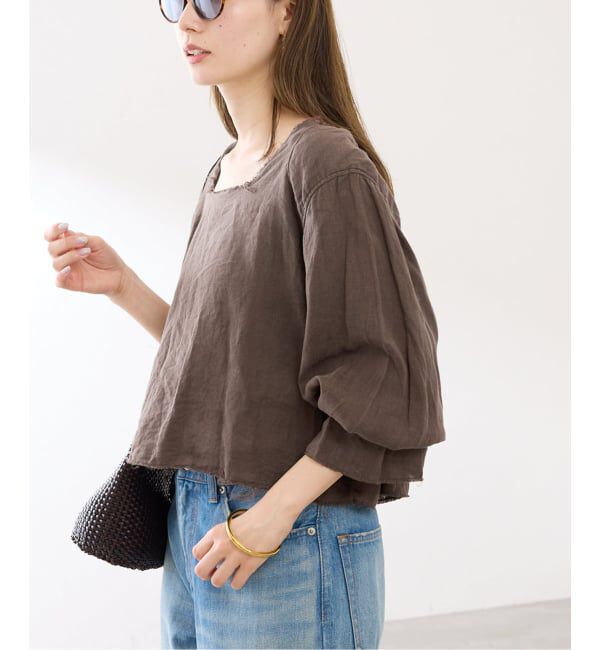 FRAMeWORK「JANE SMITH garment dye linen square nec」|シャツ・ブラウス|