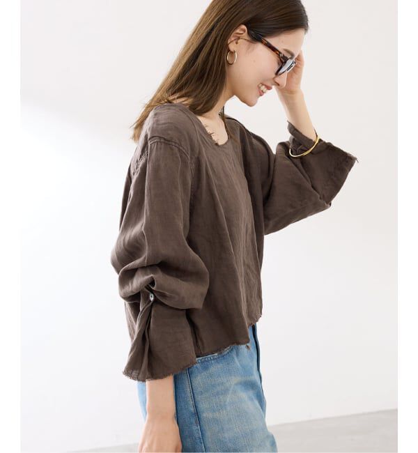 FRAMeWORK「JANE SMITH garment dye linen square nec」|シャツ・ブラウス|