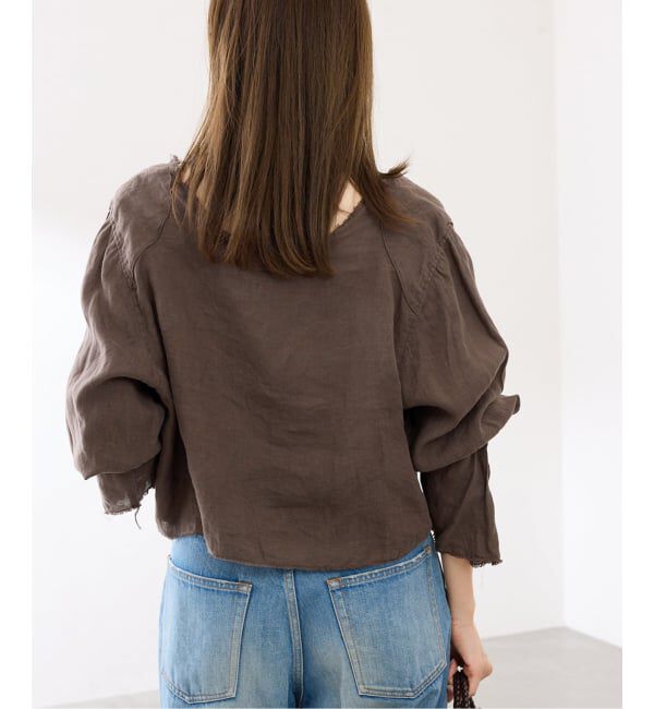 FRAMeWORK「JANE SMITH garment dye linen square nec」|シャツ・ブラウス|