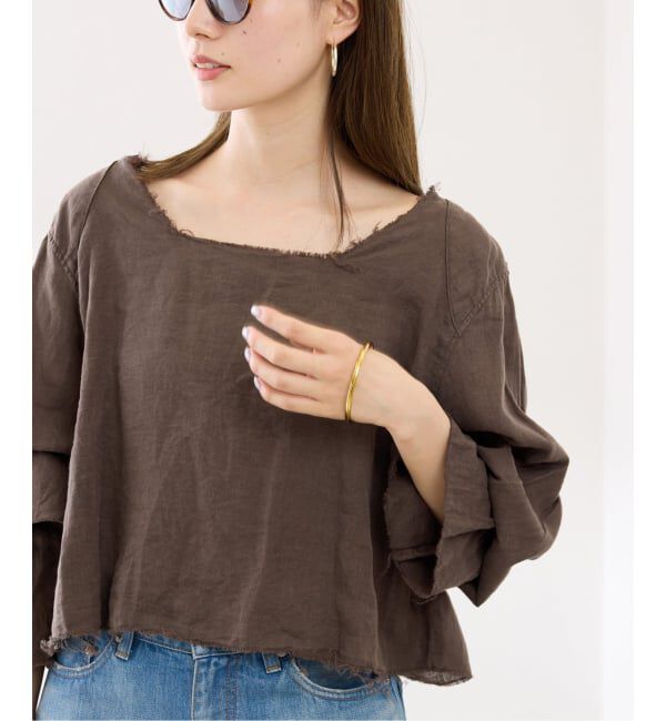 FRAMeWORK「JANE SMITH garment dye linen square nec」|シャツ・ブラウス|