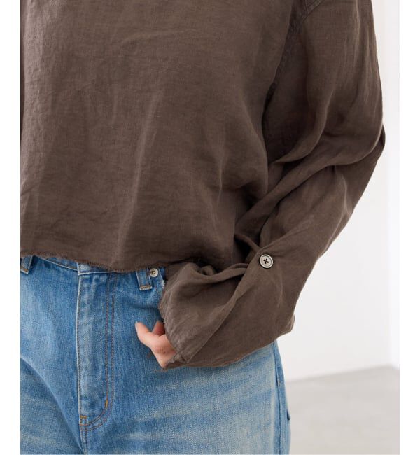 FRAMeWORK「JANE SMITH garment dye linen square nec」|シャツ・ブラウス|
