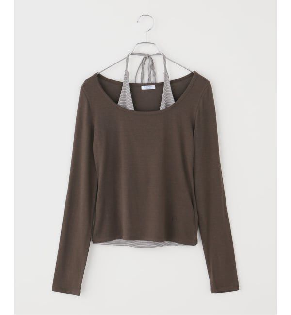 U by SPICK&SPAN「PISCESS/パイシス Layered Halter Long Sleeve Tops」|Tシャツ・カットソー|ブラウン
