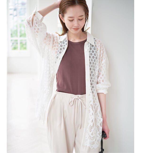 U by SPICK&SPAN「スカラレースオーバーシャツ」|シャツ・ブラウス|