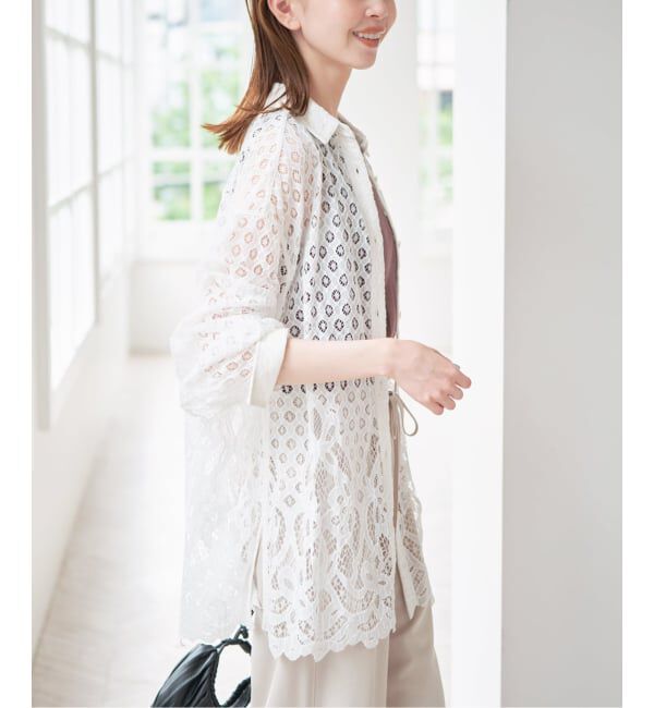 U by SPICK&SPAN「スカラレースオーバーシャツ」|シャツ・ブラウス|