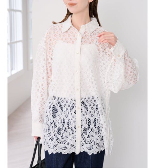 U by SPICK&SPAN「スカラレースオーバーシャツ」|シャツ・ブラウス|