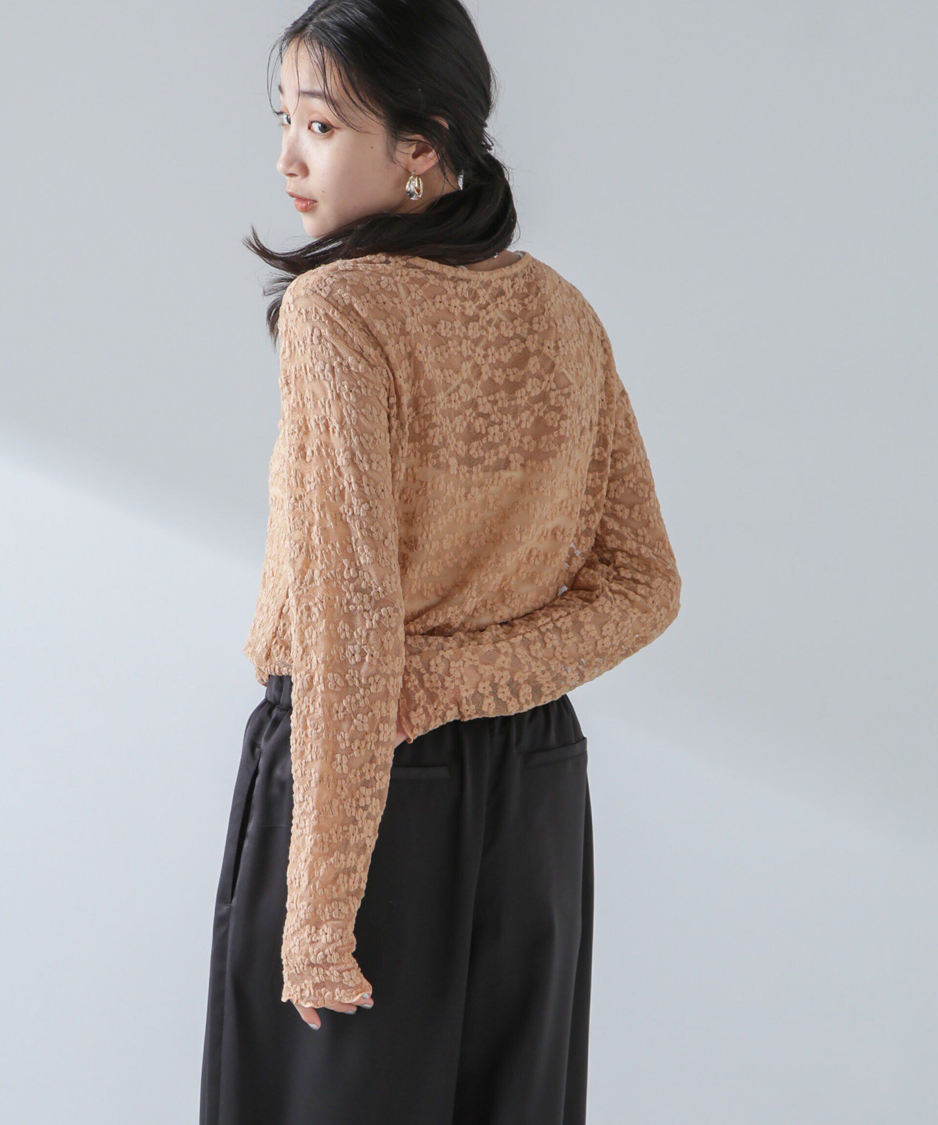 nano･universe「フラワーシアーカットトップス」|Tシャツ・カットソー|