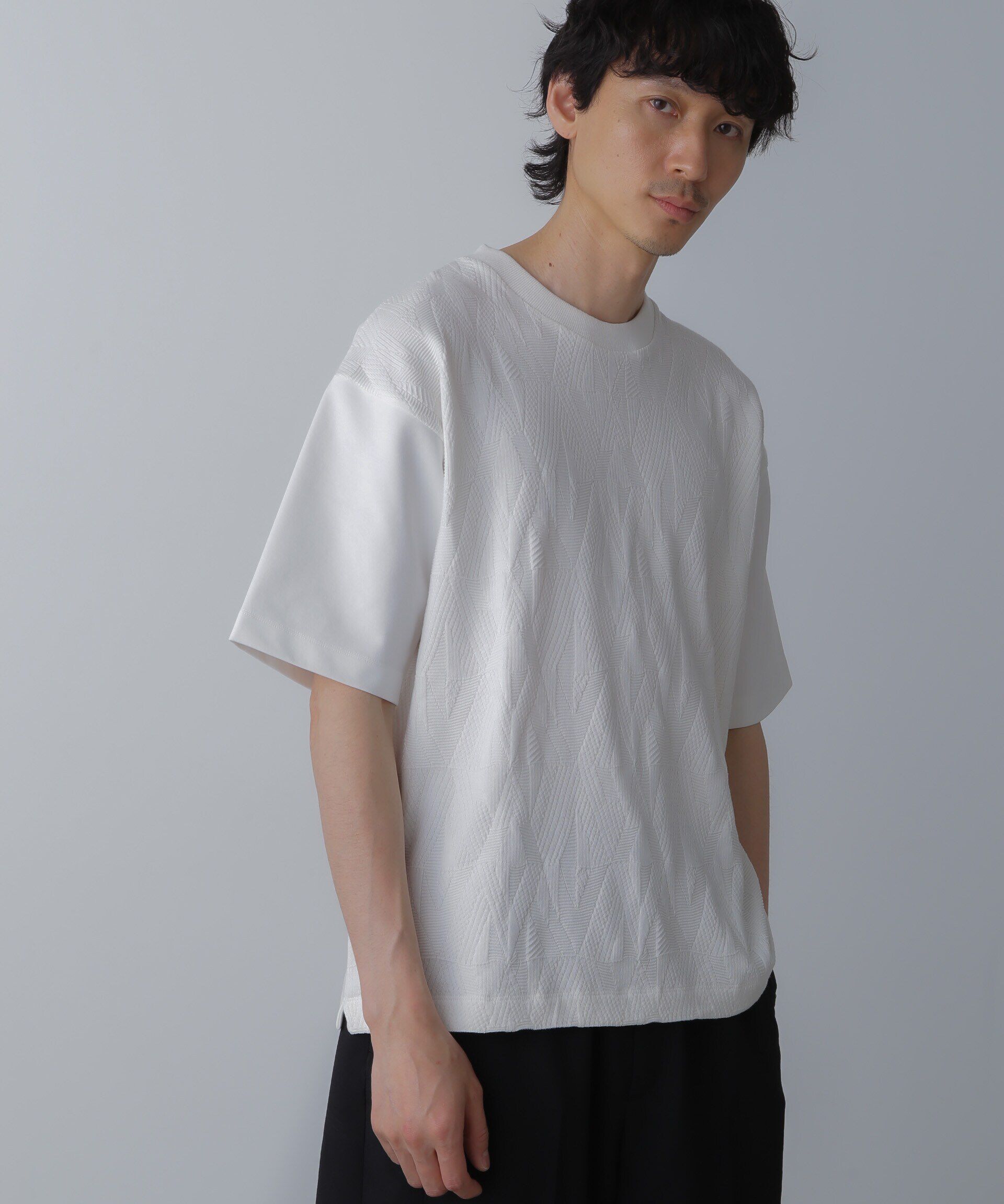 nano･universe「ツートーン切り替えTシャツ 半袖」|Tシャツ・カットソー|