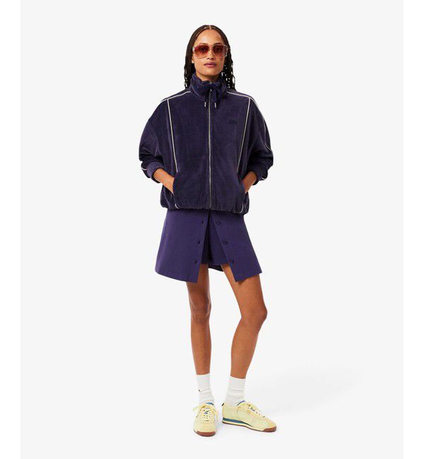LACOSTE「ベロアタッチパイピングトラックジャケット」|カーディガン|