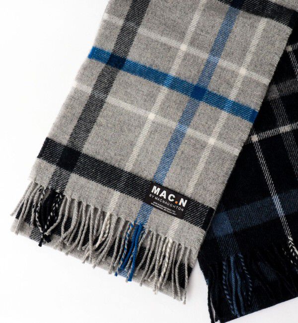 NOLLEY'S goodman「【MAC.N/マックエヌ】Lambswool Inchfad Scarf 25」|ストール|グレー系1