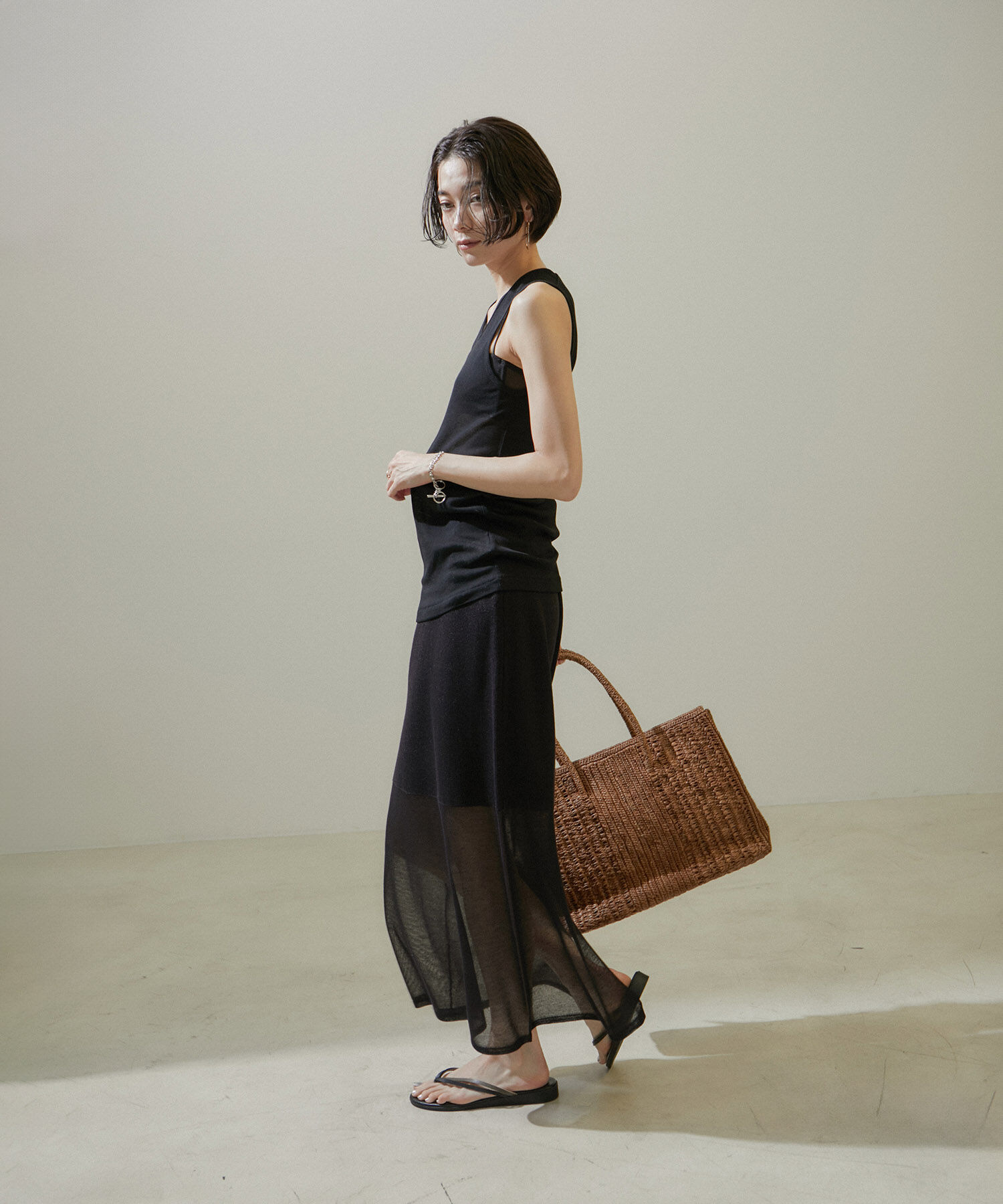 SALON adam et rope'「シアーナローニットスカート【洗える】」|スカート|