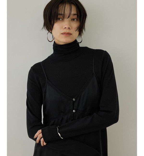 SALON adam et rope'「smile cotton タートルネックプルオーバー」|Tシャツ・カットソー|ブラック(01)