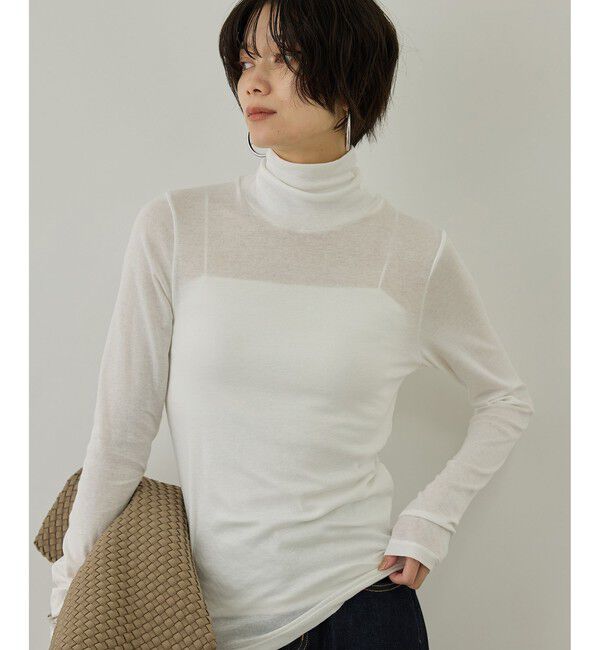 SALON adam et rope'「smile cotton タートルネックプルオーバー」|Tシャツ・カットソー|オフホワイト(15)