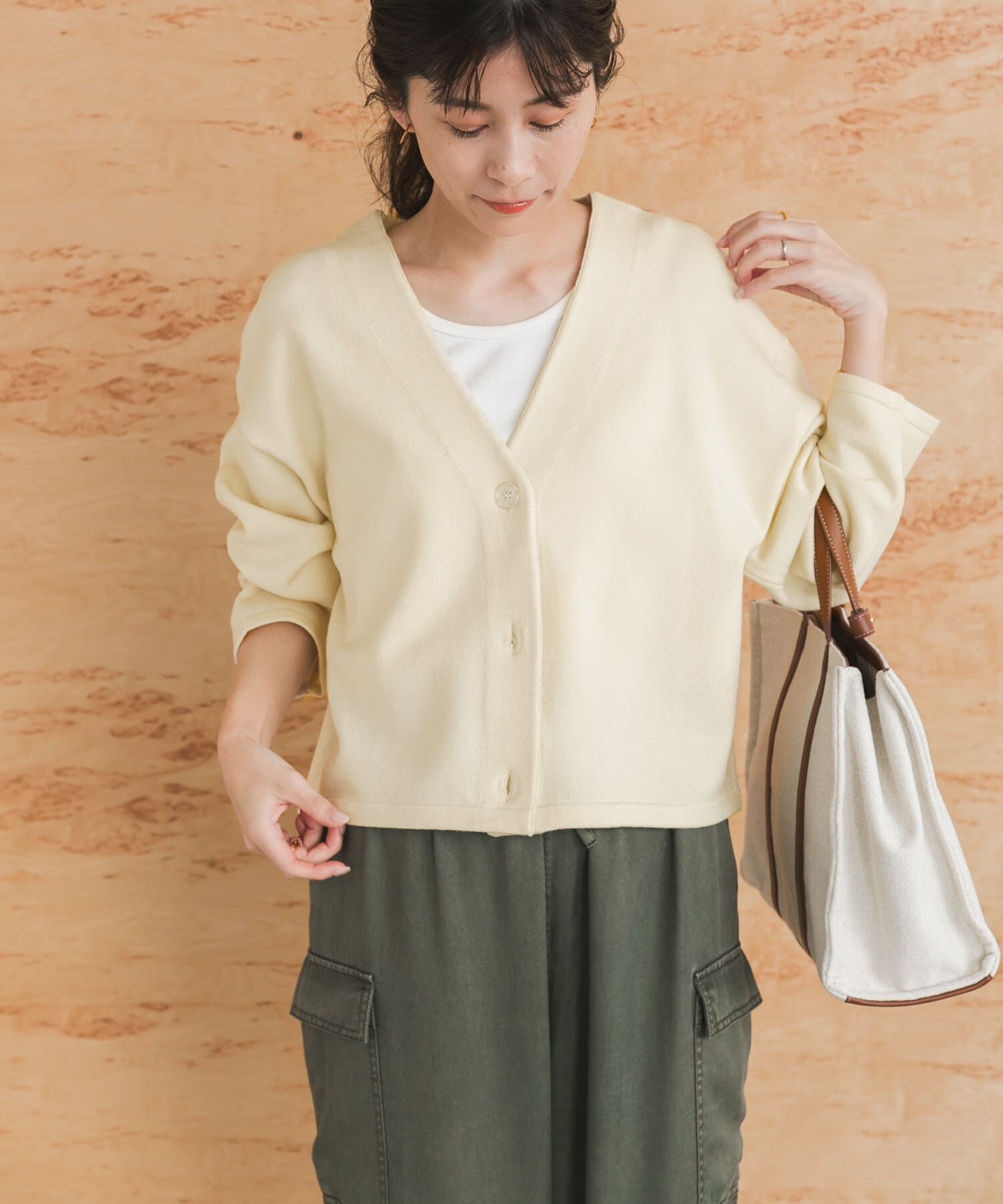 URBAN RESEARCH DOORS「『UR TECH 200日ニット』Vネックカーディガン」|カーディガン|