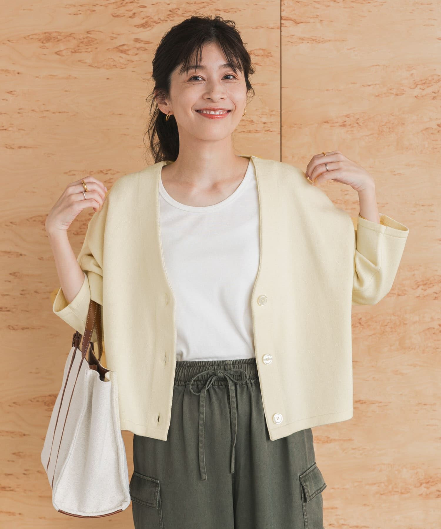 URBAN RESEARCH DOORS「『UR TECH 200日ニット』Vネックカーディガン」|カーディガン|