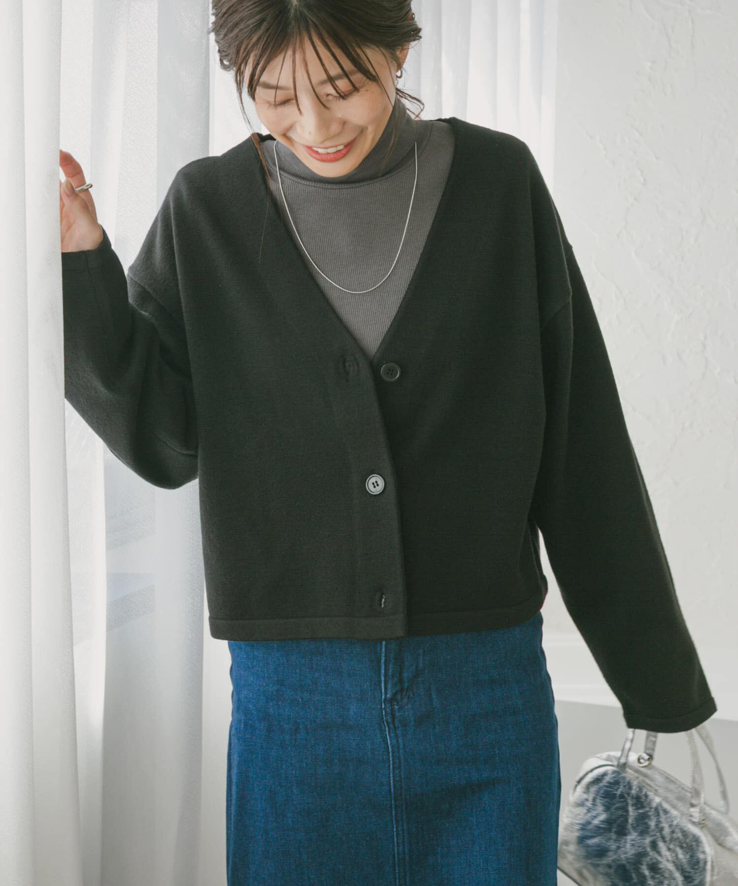 URBAN RESEARCH DOORS「『UR TECH 200日ニット』Vネックカーディガン」|カーディガン|