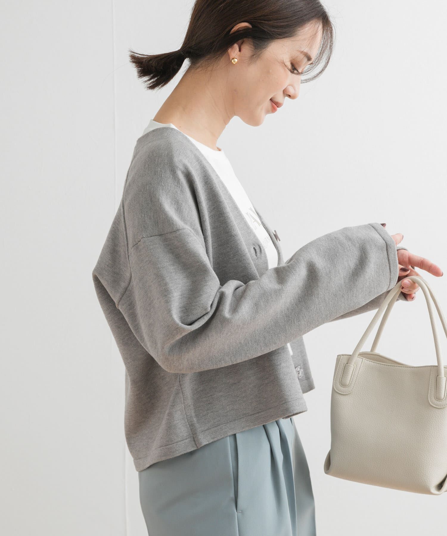 URBAN RESEARCH DOORS「『UR TECH 200日ニット』Vネックカーディガン」|カーディガン|