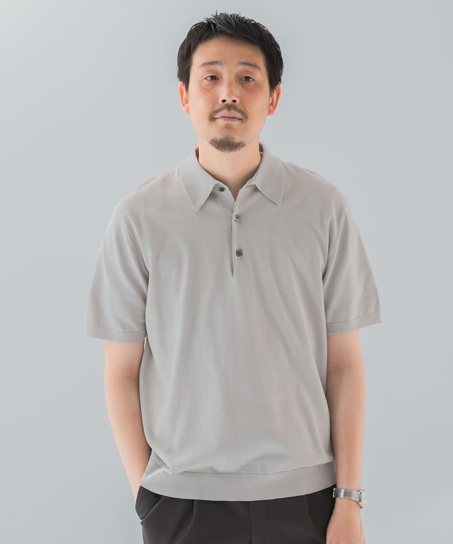 URBAN RESEARCH DOORS「『UR TECH ひやサラクール』『接触冷感/UVカット』 ニットポロシャツ」|シャツ・ブラウス|