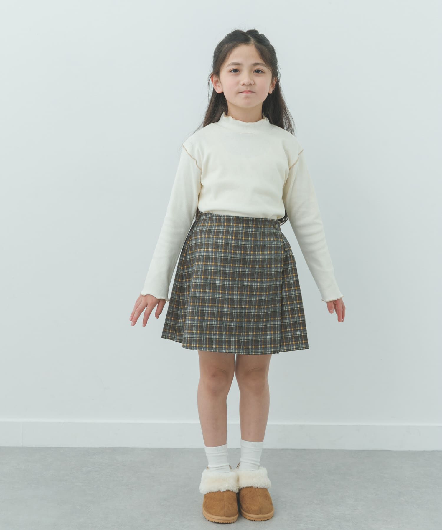 URBAN RESEARCH DOORS「『WEB/一部店舗限定サイズ』メローフリルリブハイネックTシャツ(KIDS)」|その他|
