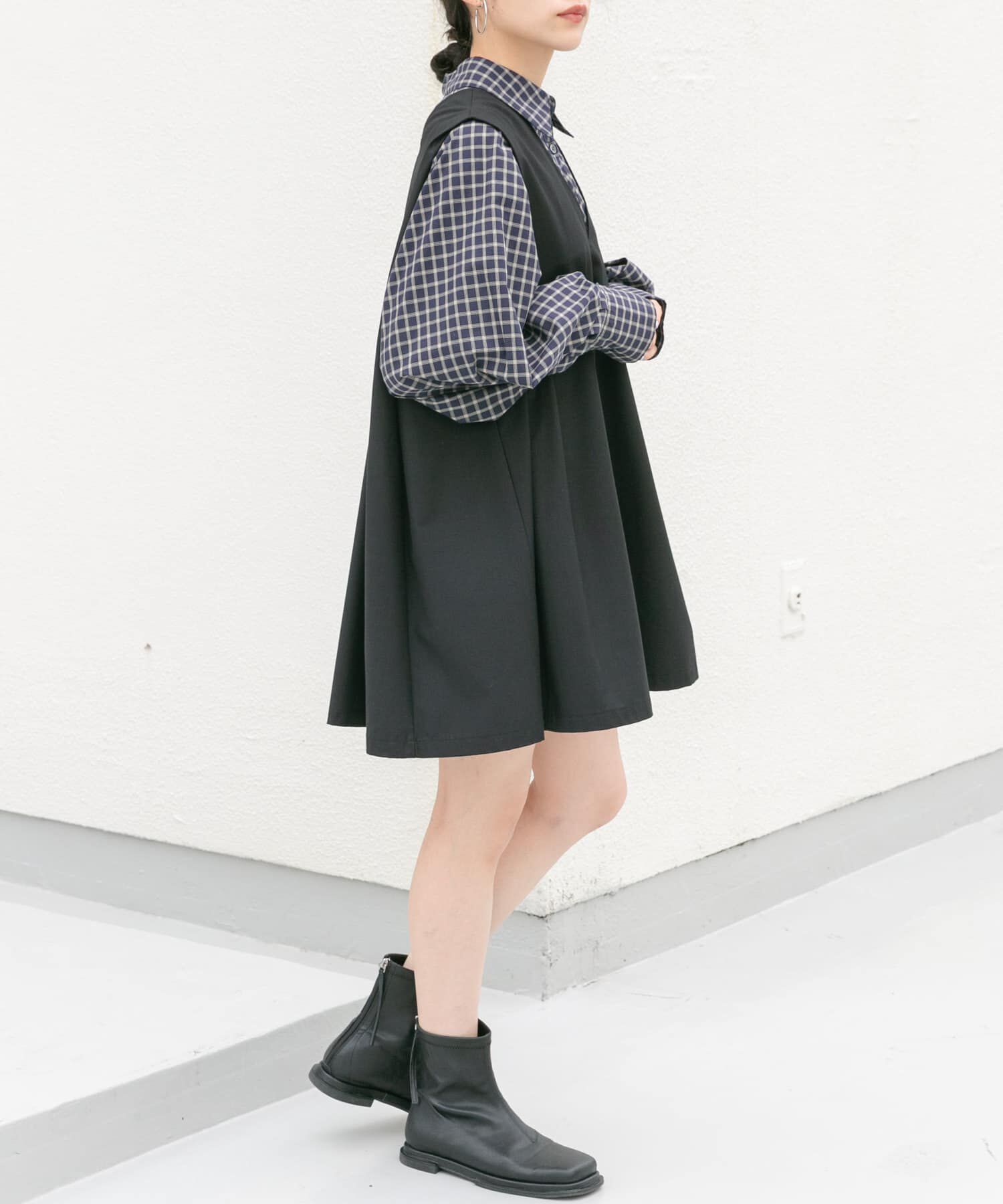 「ショルダータックミニワンピース」|ワンピース|