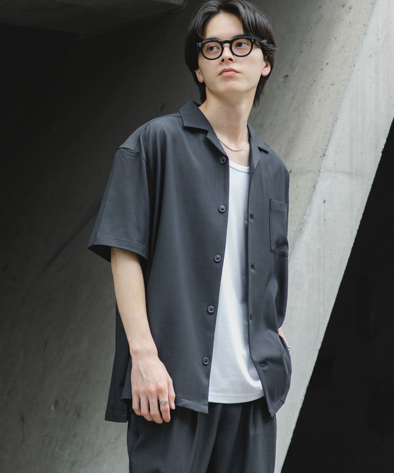 SENSE OF PLACE by URBAN RESEARCH「『速乾』ドライタッチオープンカラールーズショートスリーブシャツ」|シャツ・ブラウス|