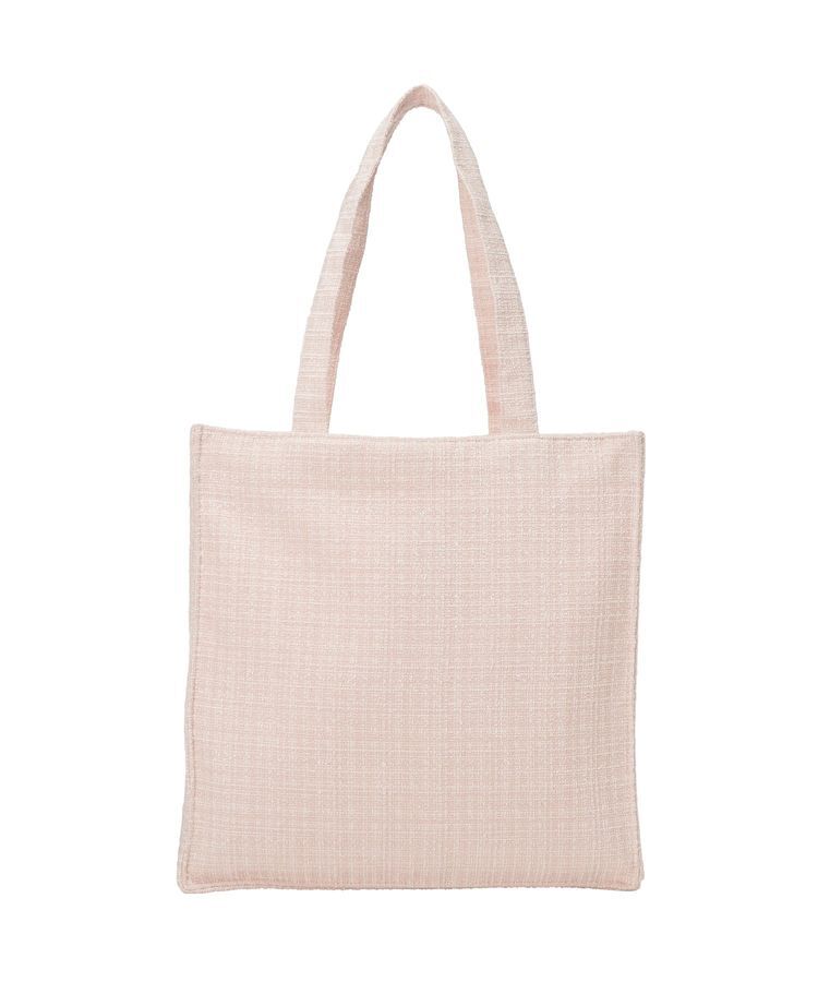 Maison de FLEUR「【A4対応】ツイードロゴ刺繍スクエアトートバッグ」|トートバッグ|