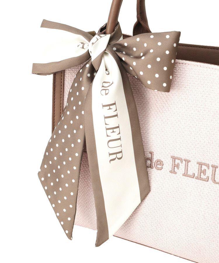 Maison de FLEUR「スカーフ付きツイードスクエア2Wayトート」|トートバッグ|