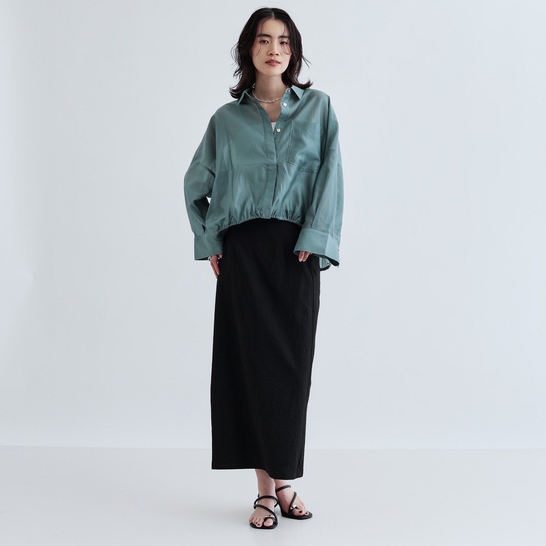 GALLEST「【セットアップ可能】スクエアサッカースリットスカート【洗える/カセット服】」|スカート|