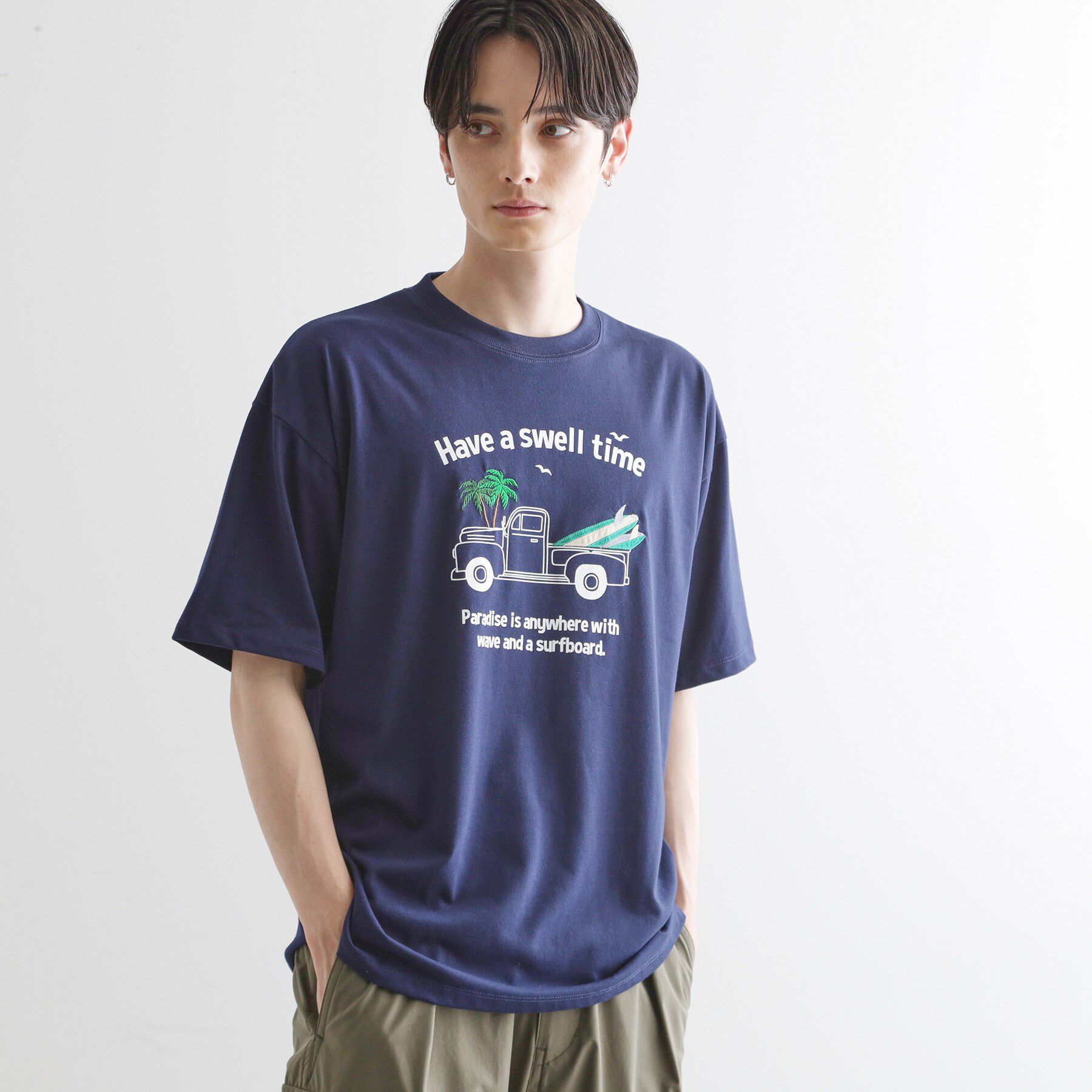 tk.TAKEO KIKUCHI「パッチクロス刺繍Tシャツ」|Tシャツ・カットソー|