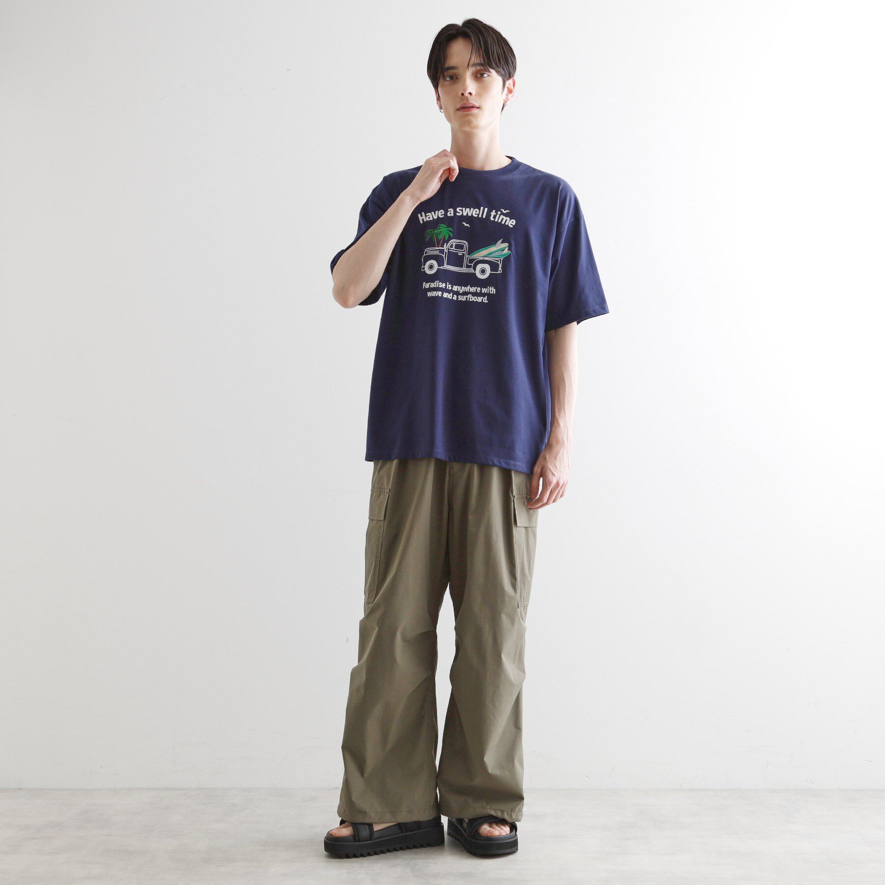 tk.TAKEO KIKUCHI「パッチクロス刺繍Tシャツ」|Tシャツ・カットソー|