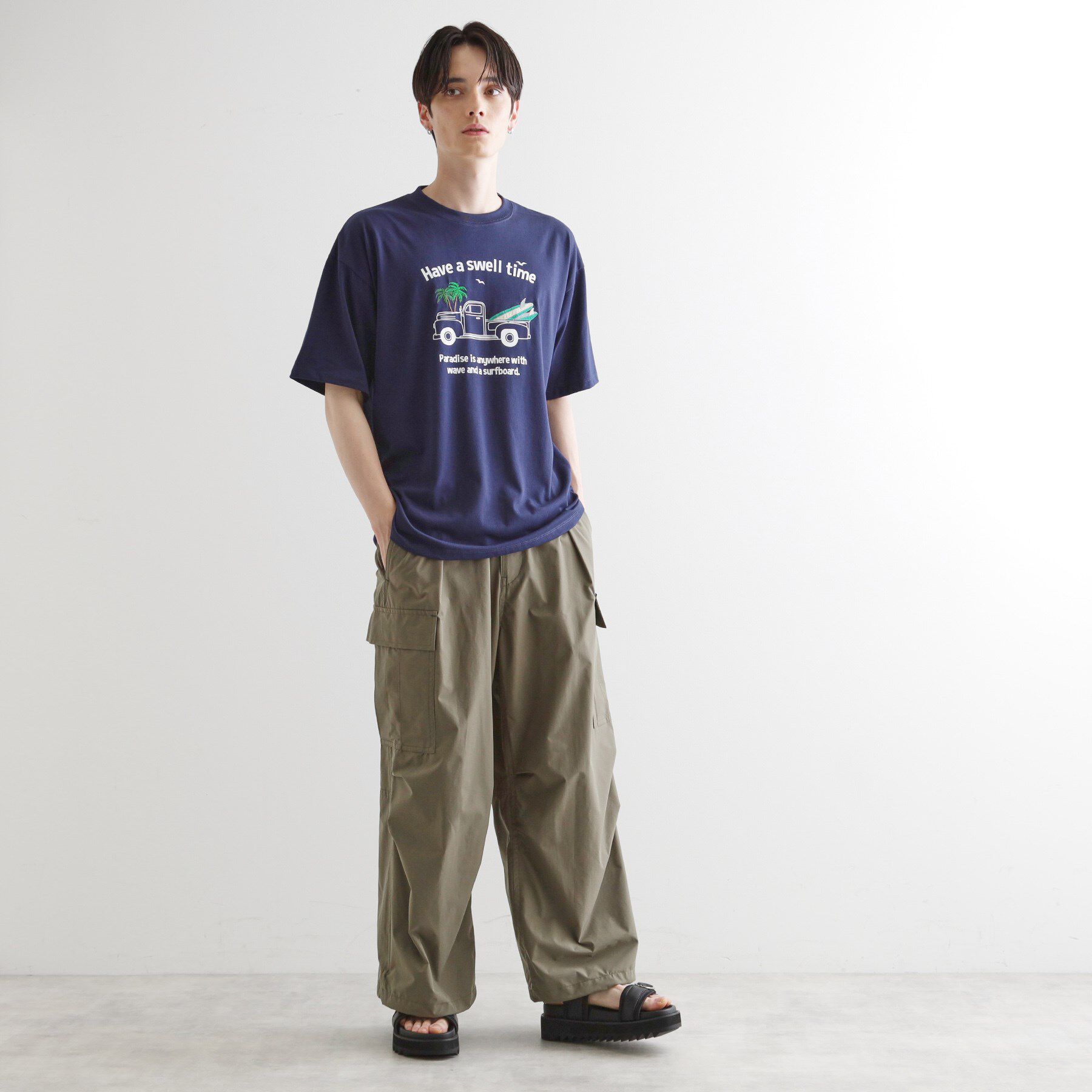 tk.TAKEO KIKUCHI「パッチクロス刺繍Tシャツ」|Tシャツ・カットソー|