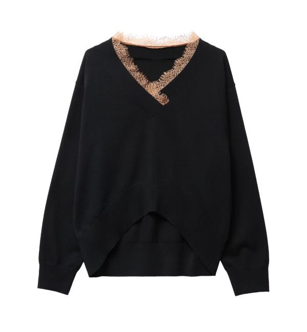 ELENDEEK「LACE TRIMMING KT TOP」|ニット・セーター|