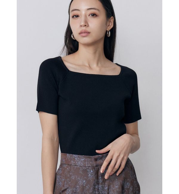 MURUA「デコルテオープンハーフニット【2WAY】【接触冷感】【近赤外線カット】」|ニット・セーター|ブラック