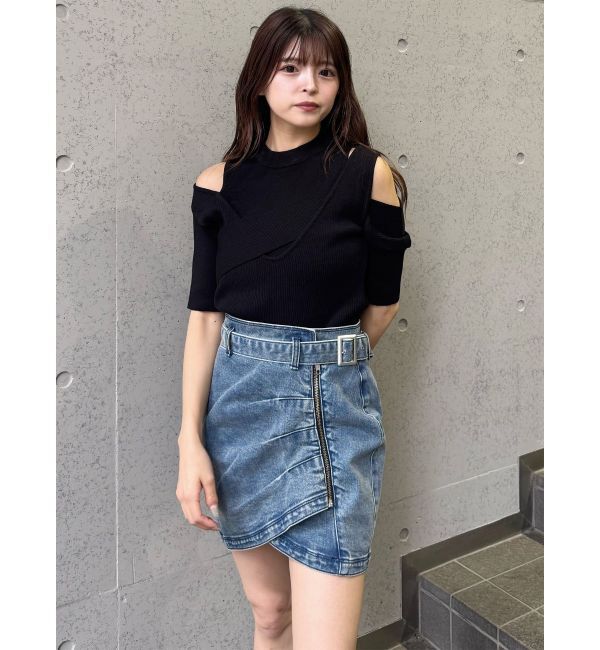MURUA「アシメタックデニムミニスカート」|スカート|